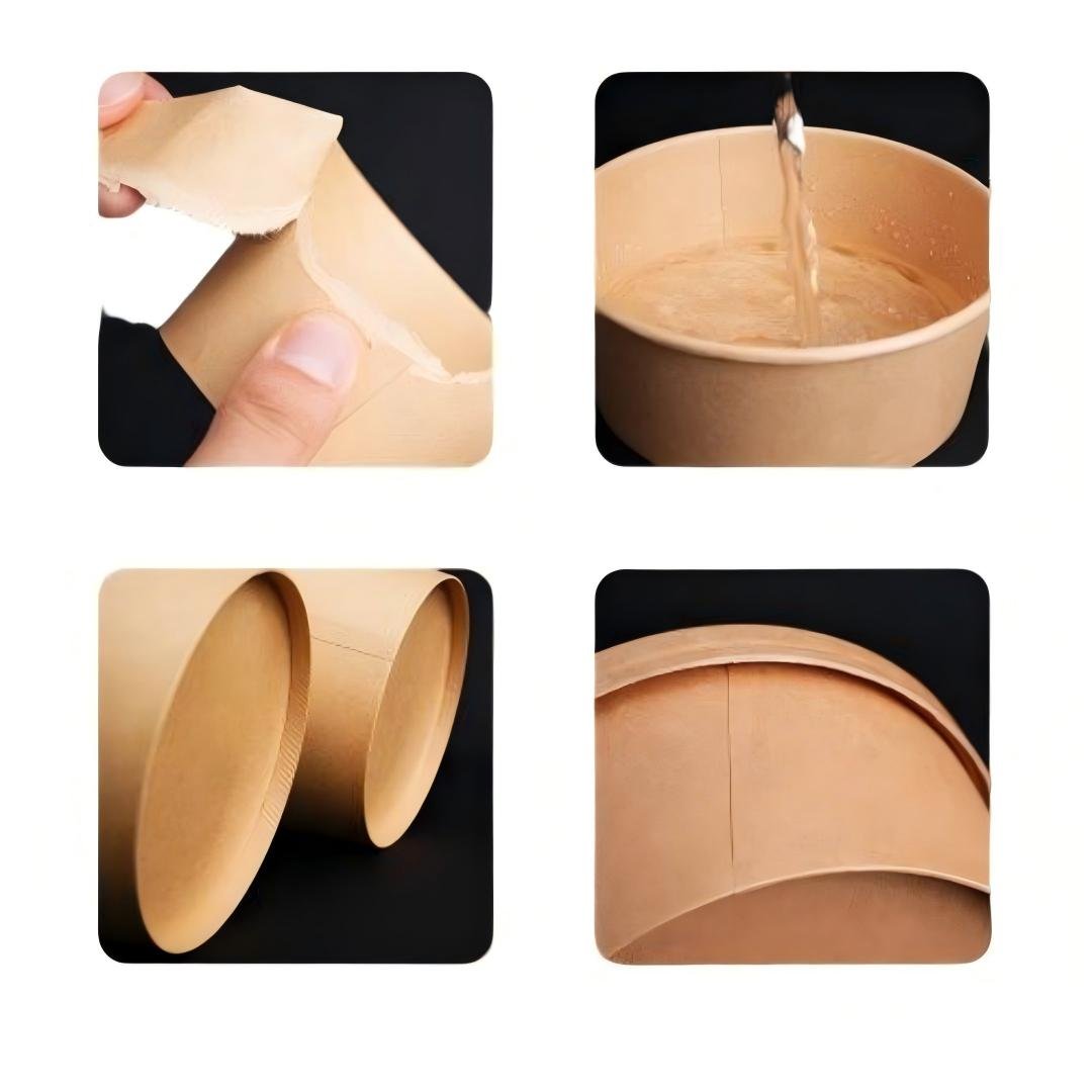 Kraft paper salad bowl details