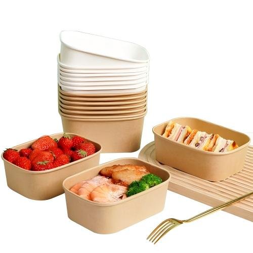 kraft&white paper bowl